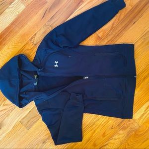 Black fitted workout zip up jacket